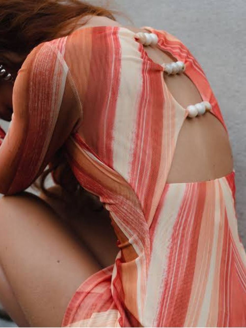 Significant Other Mattie Mini Dress /Chevron Design with Back Bead Detail